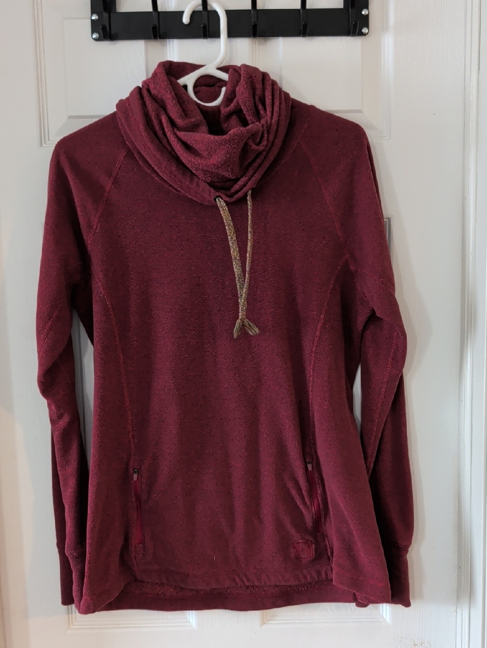 Noble Cowl Neck Pullover Sweater - Burgundy